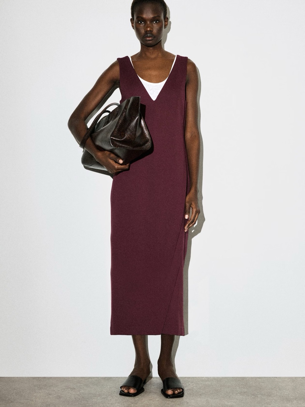NWT (size M) COS V-NECK WRAPPED MIDI DRESS